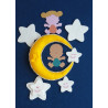 Fustella A4 Fiocco nascita Bimbo Luna e Stelle