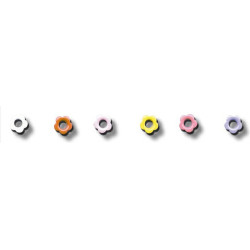 Set 25 occhielli a fiorellino colori misti