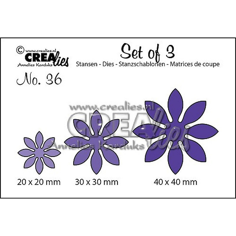 Fustella metallica Crealies Set of 3 nr 36