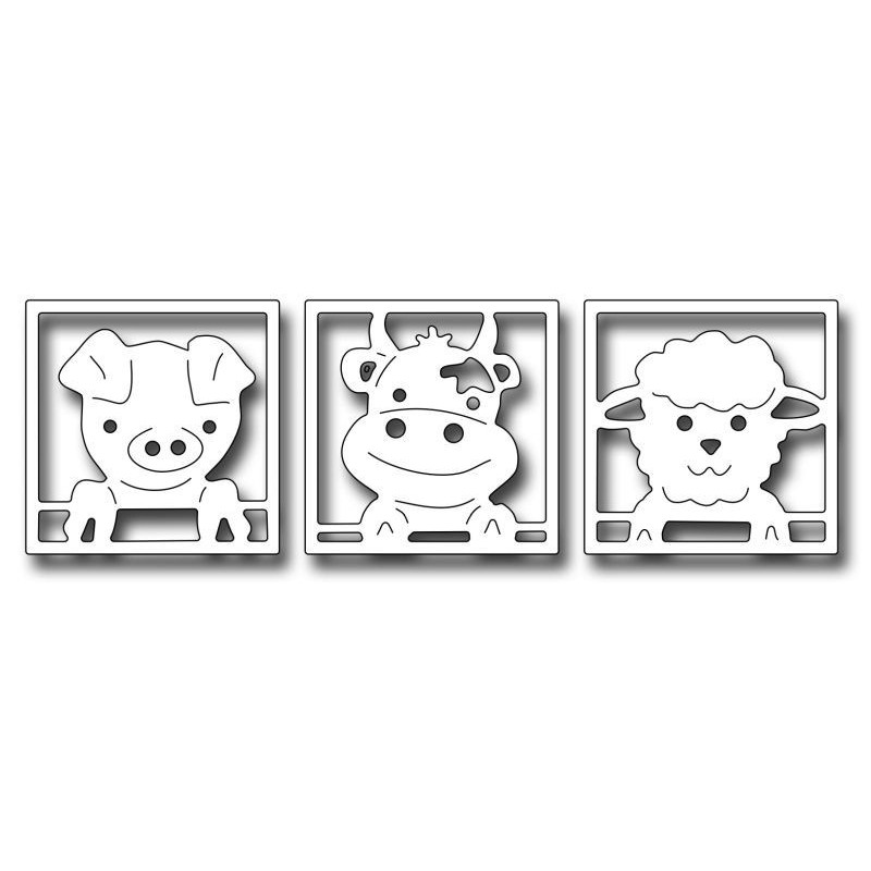 Fustella metallica Peeking Barn Animals