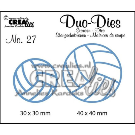 Fustella metallica Crealies Duo dies Volleyballs 27