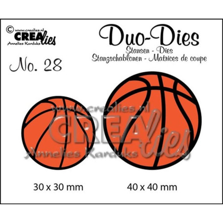 Fustella metallica Crealies Duo dies Basketballs 28