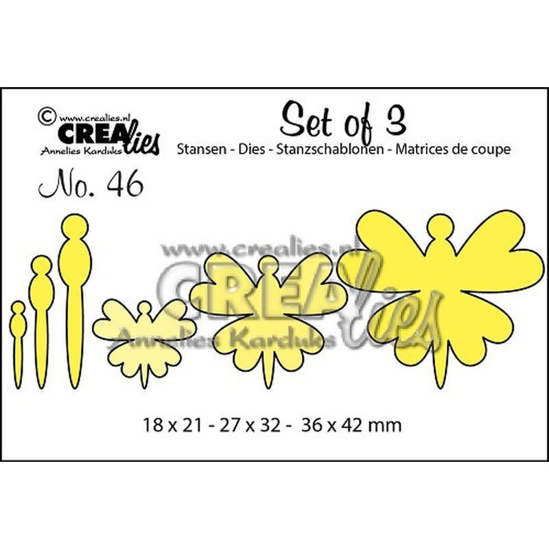 Fustella metallica Crealies Set of 3 nr 46