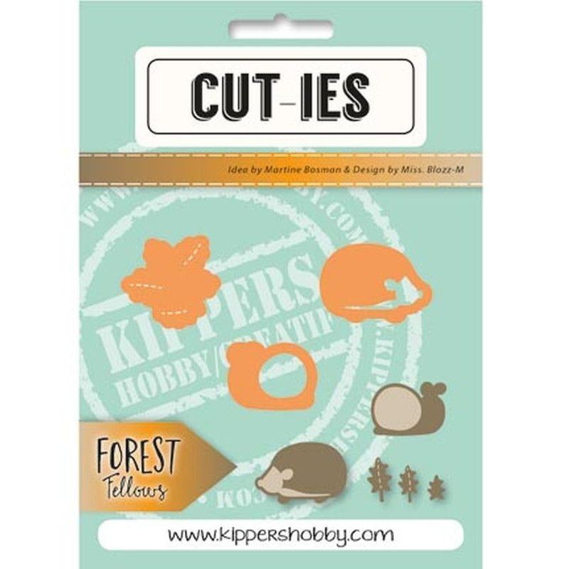 Fustella metallica CUT-IES Forest Fellows Snail Hedgehog Autumn leaves