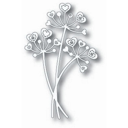 Fustella metallica Tutti Designs Stitched Heart Flower Stems