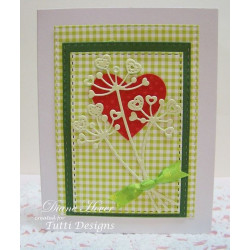 Fustella metallica Tutti Designs Stitched Heart Flower Stems