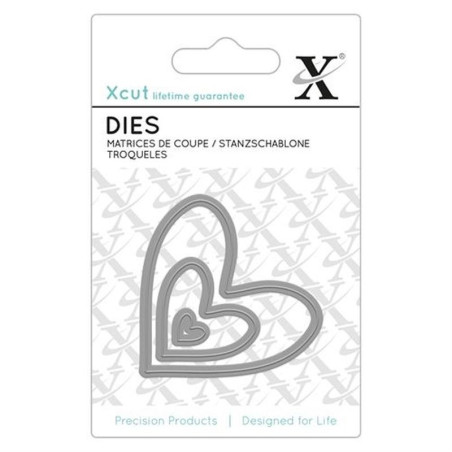 Fustella metallica Xcut Mini die Nesting Hearts