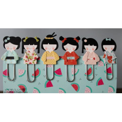 Fustella metallica Kokeshi Japanese Paper Doll