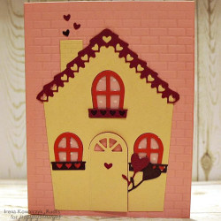 Fustella metallica PoppyStamps Love Cottage Roof and Decor