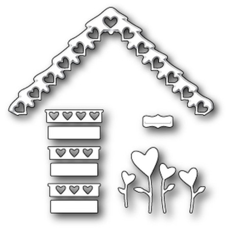 Fustella metallica PoppyStamps Love Cottage Roof and Decor