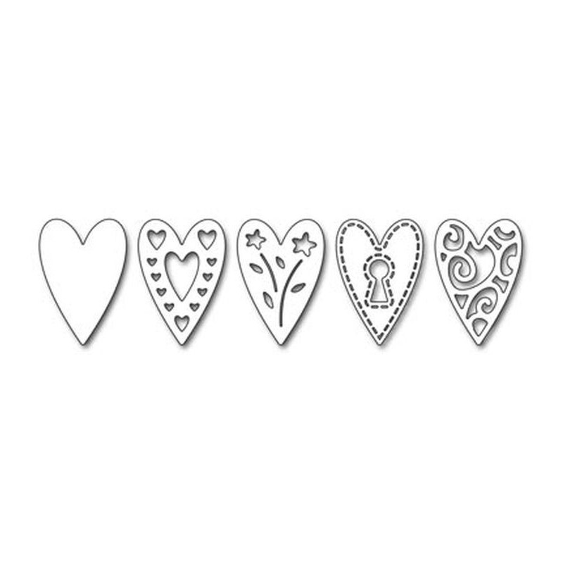 Fustella metallica Penny Black Heartlets