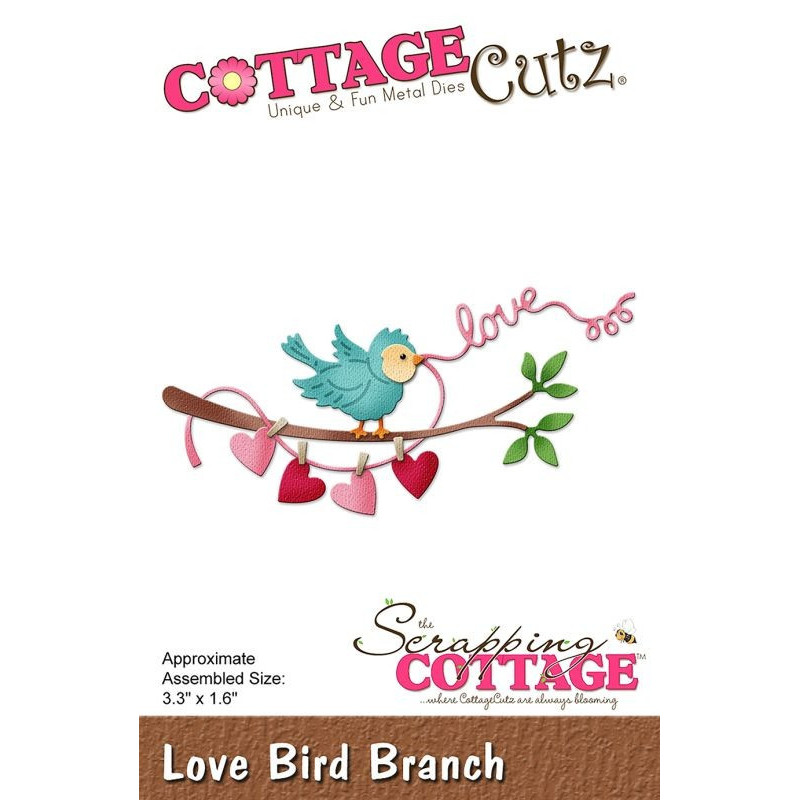 Fustella metallica Cottage Cutz Love Bird Branch