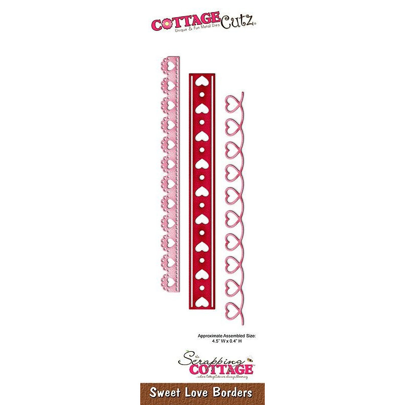 Fustella metallica Cottage Cutz Sweet Love Borders