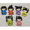 Fustella metallica Kokeshi Japanese Paper Doll