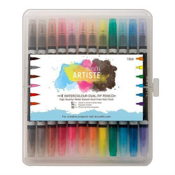 Set da 12 pennarelli doppia punta con marker
