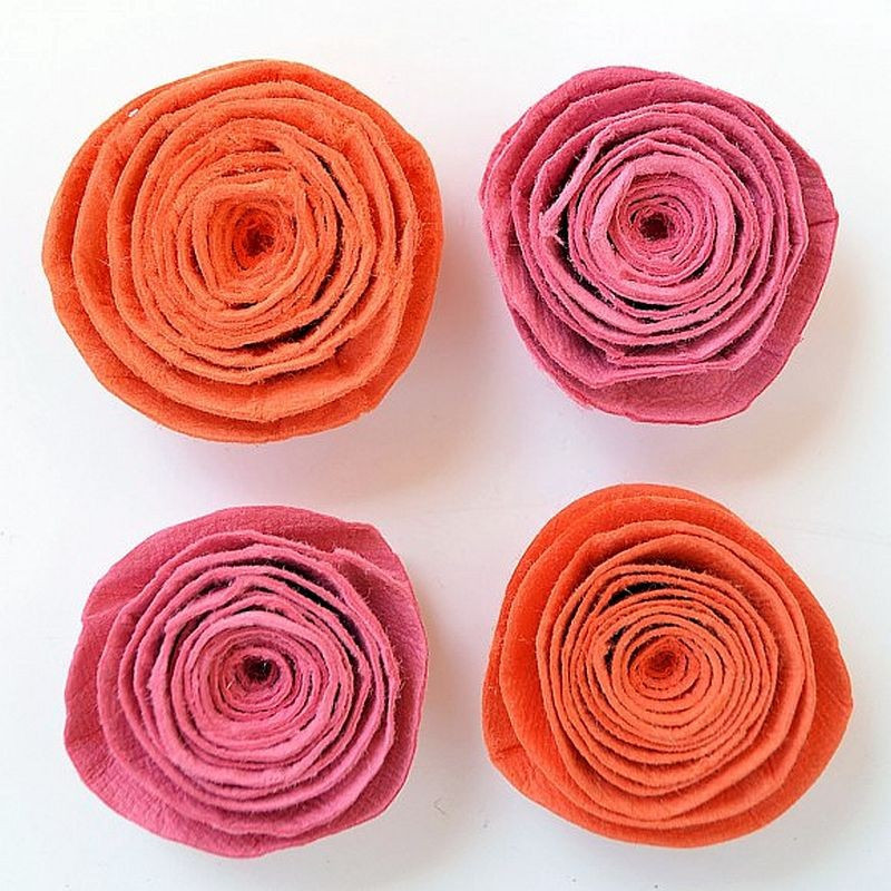 Set 4 roselline a spirale 3D