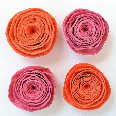 Set 4 roselline a spirale 3D