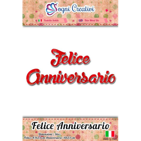 Fustella metallica sottile Felice Anniversario