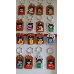 Fustella metallica Kokeshi Japanese Paper Doll