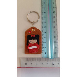 Fustella metallica Kokeshi Japanese Paper Doll