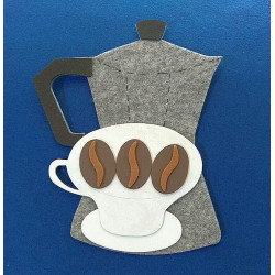 Fustella A4 Caffettiera Moka e chicco caffè