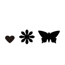 Punch set 3 pezzi Cuore Fiore Farfalle