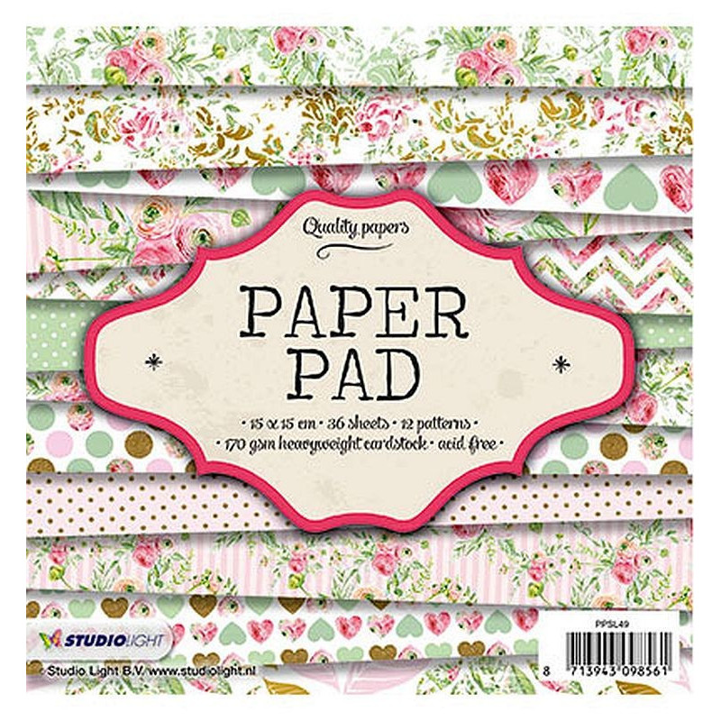 Carta da scrapbooking StudioLight 36 fogli 15x15 nr. 49