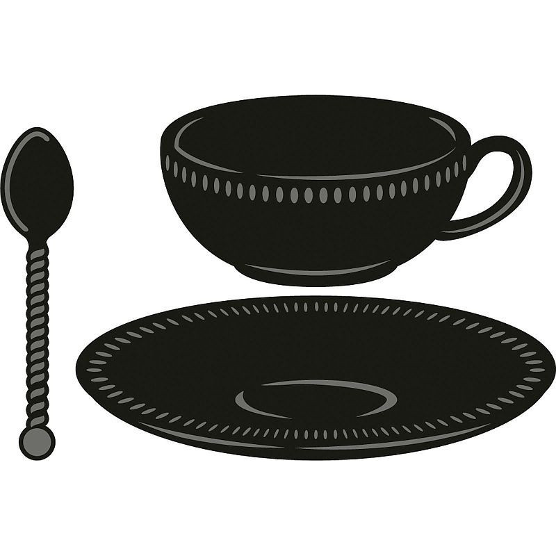 Fustella metallica Marianne Design Craftables Tea Cup with Spoon