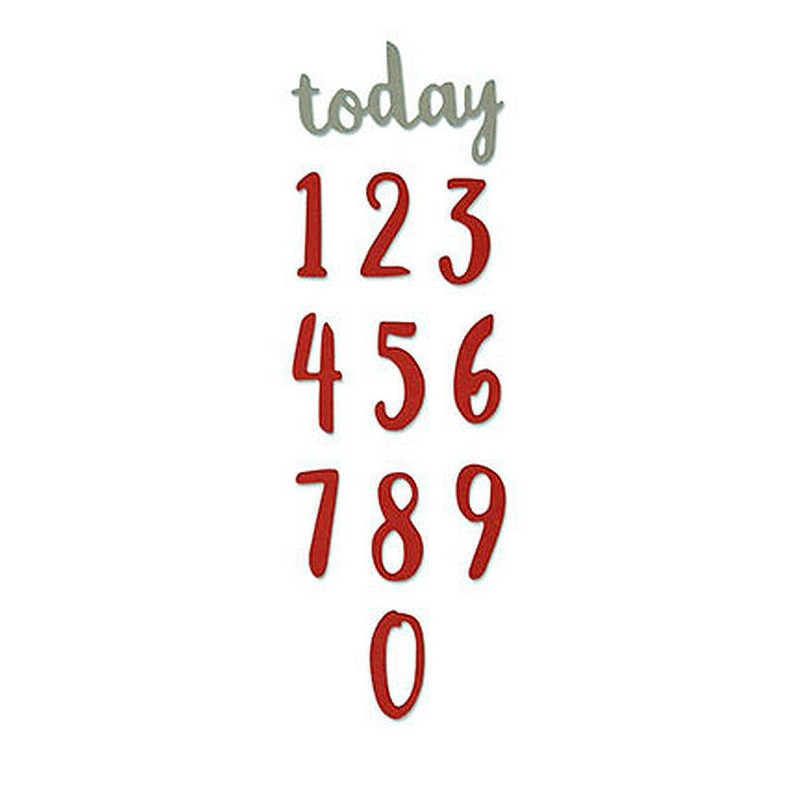 Fustella Sizzix Thinlits Brush Numbers