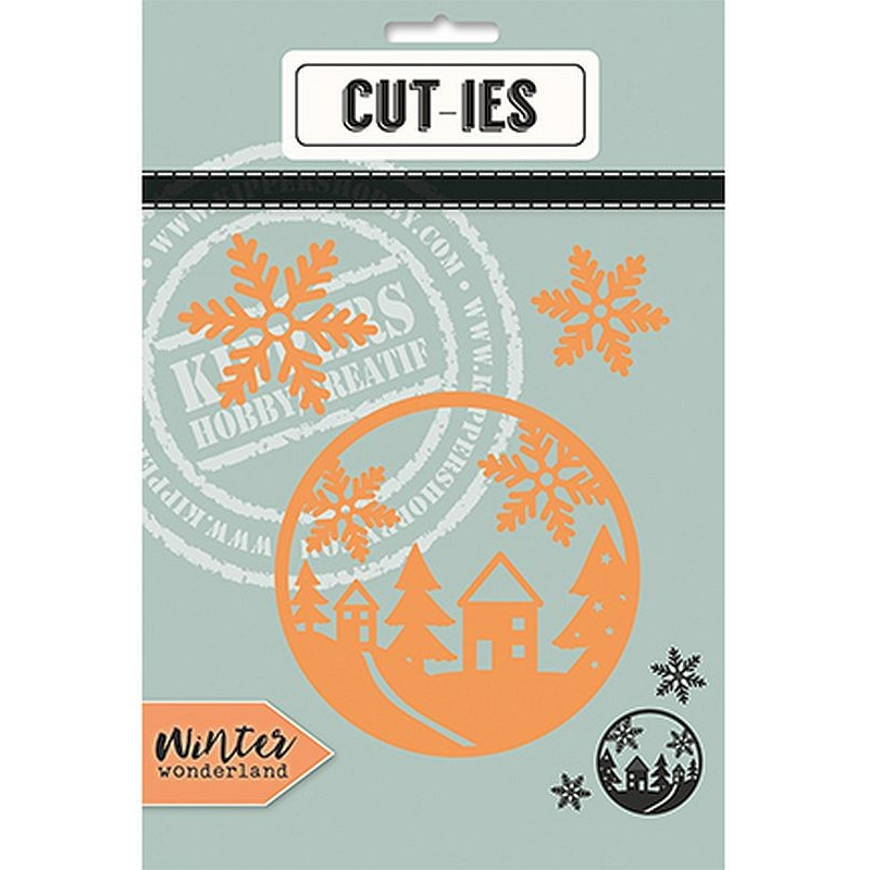 Fustella metallica CUT-IES Snowflake with House Round