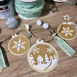 Fustella metallica CUT-IES Snowflake with House Round