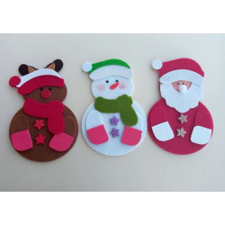 Portaposate A4 Babbo Natale Renna Pupazzo di neve