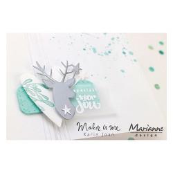 Fustella metallica Marianne Design Collectables Giftwrapping - Karin's deer, stars & tag