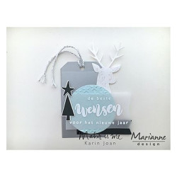 Fustella metallica Marianne Design Collectables Giftwrapping - Karin's deer, stars & tag