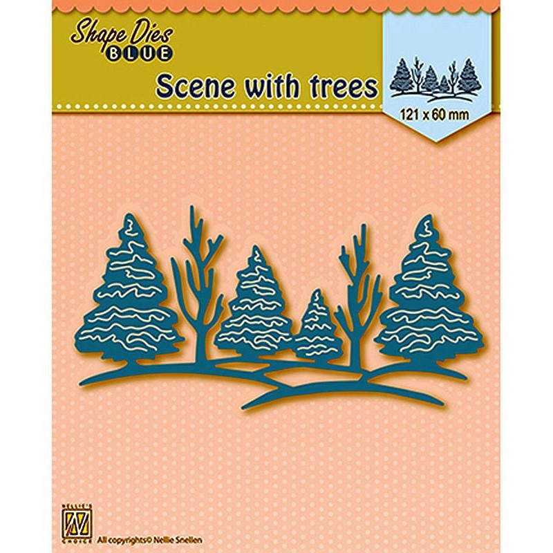 Fustella metallica Nellie's Choice Scene with trees
