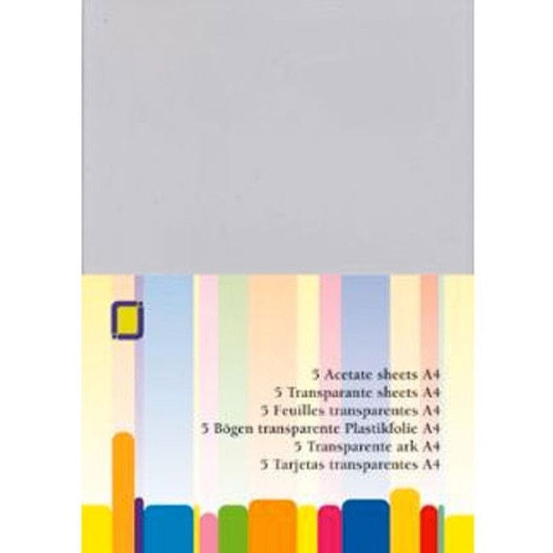 Set 5 pezzi fogli acetato A4