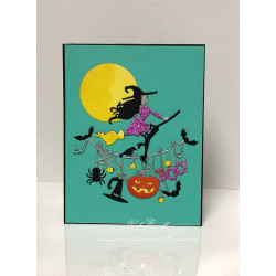 Fustella metallica Strega con scopa Halloween