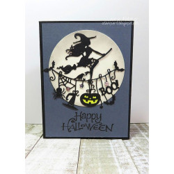 Fustella metallica Strega con scopa Halloween