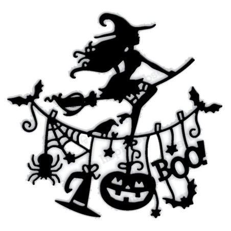 Fustella metallica Strega con scopa Halloween