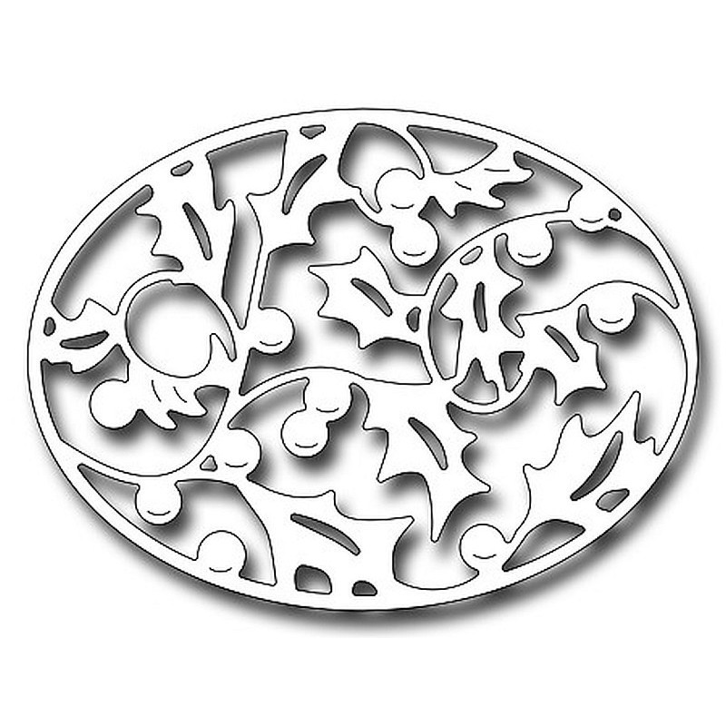 Fustella metallica Holly Oval