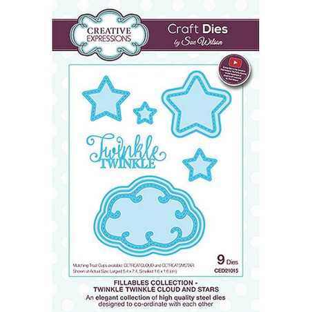 Fustella metallica Creative Expressions Twinkle Twinkle Cloud and Stars