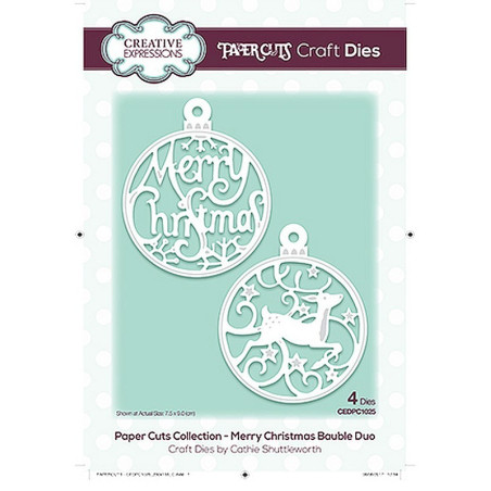 Fustella metallica Creative Expressions Merry Christmas Bauble Duo
