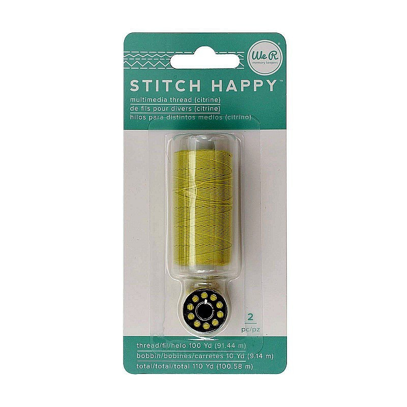 We R Memory Keepers thread stitch happy filo bobina colore giallo cedro 2 pezzi 100 metri