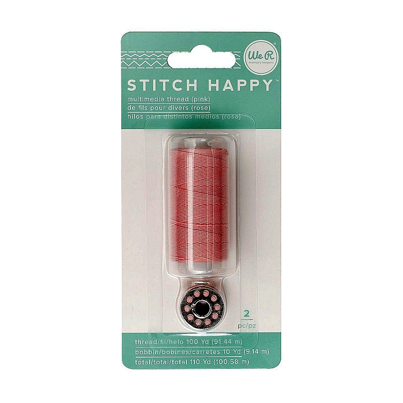 We R Memory Keepers thread stitch happy filo bobina colore rosa 2 pezzi 100 metri