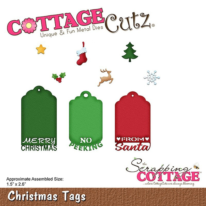 Fustella metallica Cottage Cutz Christmas Tags