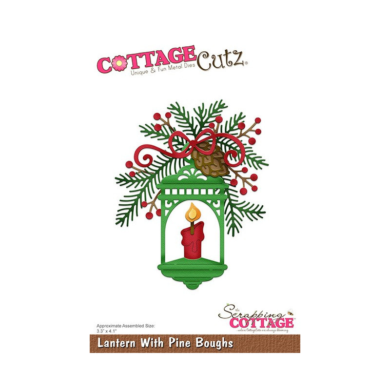 Fustella metallica Cottage Cutz Lantern With Pine Boughs