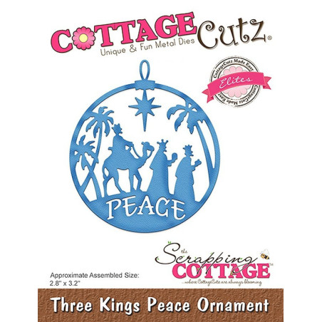 Fustella metallica Cottage Cutz Three Kings Peace Ornament