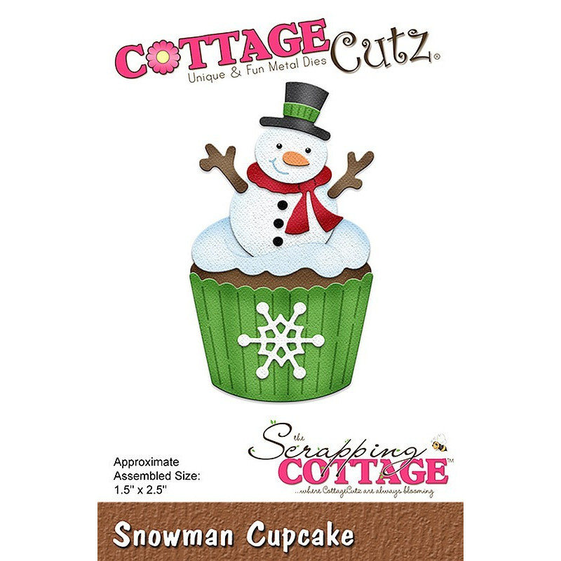 Fustella metallica Cottage Cutz Snowman Cupcake